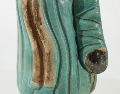 2 Chinese Turquoise Ceramic Figures, Tang Style