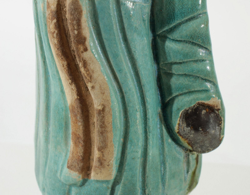 2 Chinese Turquoise Ceramic Figures, Tang Style
