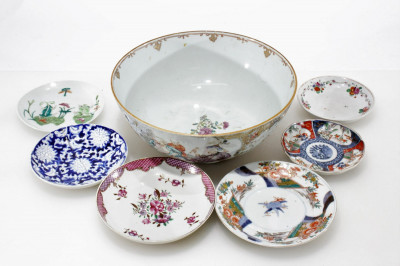 Image for Lot Chinese Export Bowl & 6 Small Plates