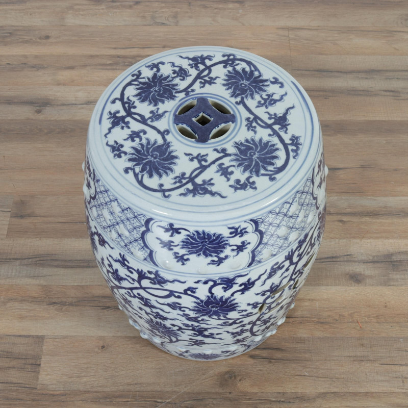 Chinese Style Blue & White Porcelain Garden Stool