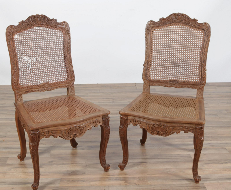Set of 4 Louis XV Style Caned Beechwood Chaise