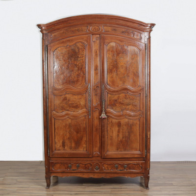 Image for Lot Louis XV Provincial Cherry Armoire, 18th C.