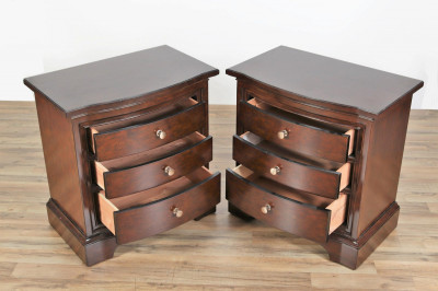 Pr Small Baroque Style Mahogany Commodes, Stanley