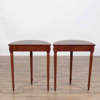 Pair Neo-Classical Style Mahogany Consoles