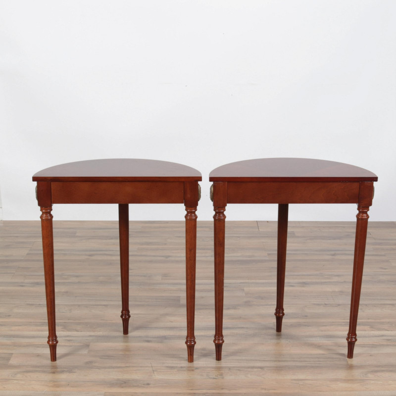 Pair Neo-Classical Style Mahogany Consoles