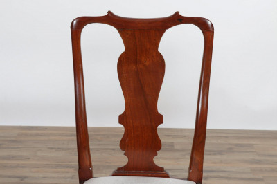 Pair Queen Anne Style Mahogany Side Chairs