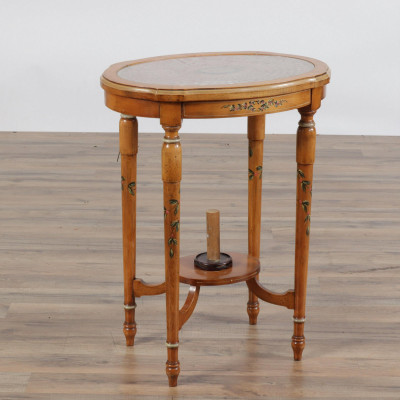 Image for Lot George III Style Painted Beechwood Side Table