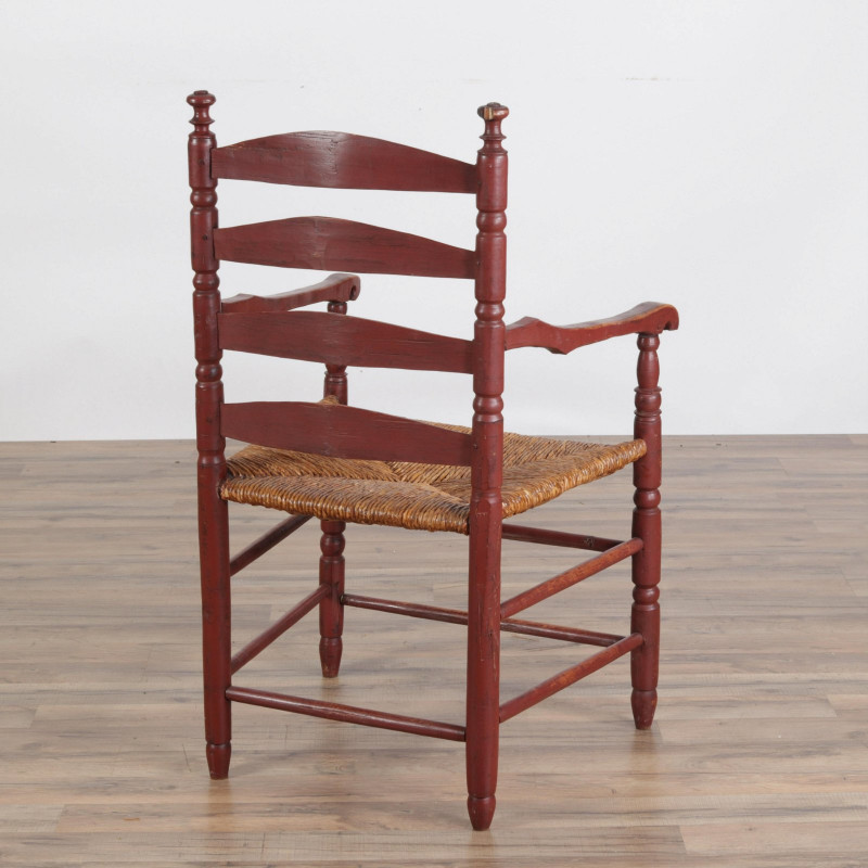 Mid Atlantic Red Stained Cherry Armchair, 19th C.
