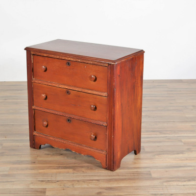 American Cherry Stained Chest of Drawers & Mirror