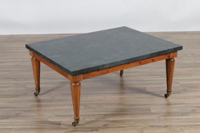 Image for Lot Classical Style Cherry Marbletop Coffee Table