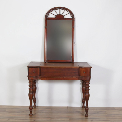 Image for Lot Victorian Stained Cherry Writing Desk & Mirror