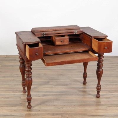 Victorian Stained Cherry Writing Desk & Mirror