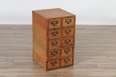 Image for Lot Oak Table Top File Cabinet