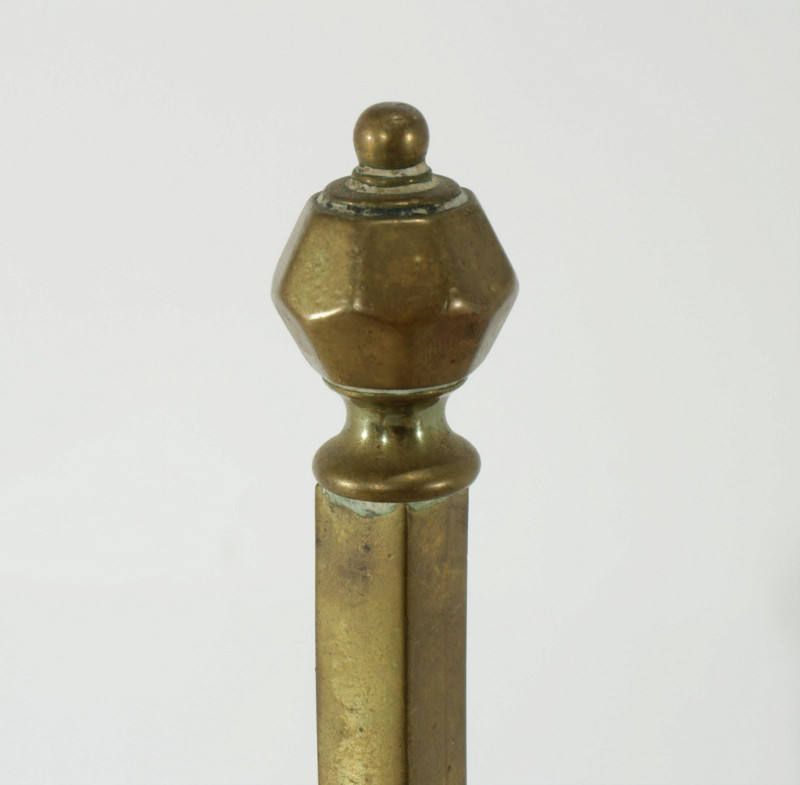 Pair Victorian Brass Log Brackets, 19th C.