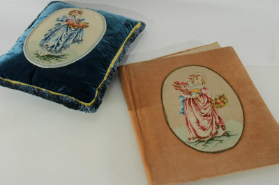 Group of Fabric Panels, Pillows, Fortuny Batik