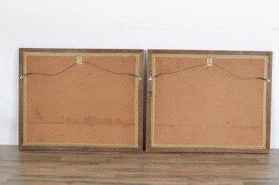 Pair Zubar Style Framed Wallpaper Panels