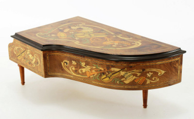 Swiss Marquetry Inlaid Music Box, Faberge