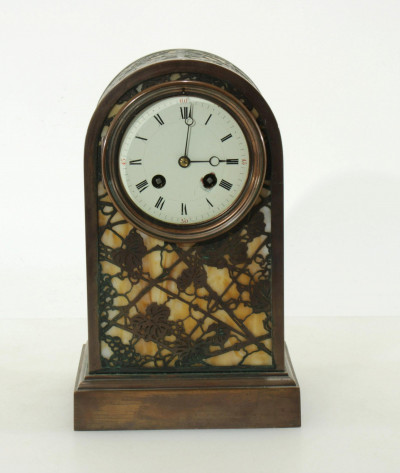 Image for Lot Tiffany Studios Grapevine Mantle Clock