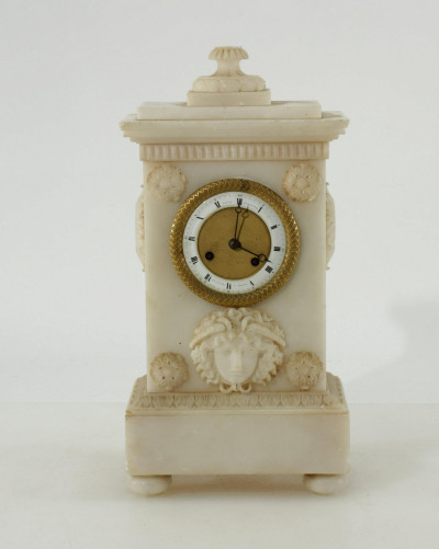 Image for Lot Empire Alabaster Clock, Metz, E. 19th C.
