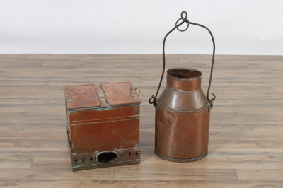 Image for Lot Copper Warmer & Milk Can