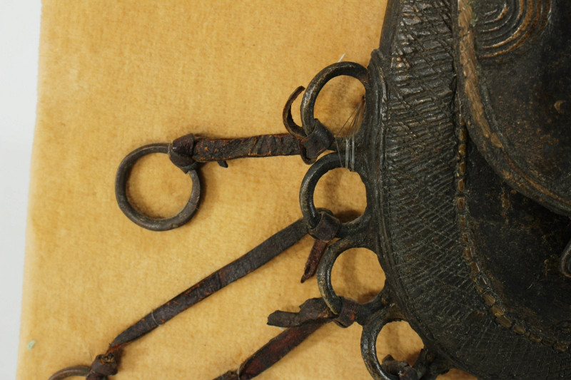 African Bronze Hanging Bag, possibly Benin