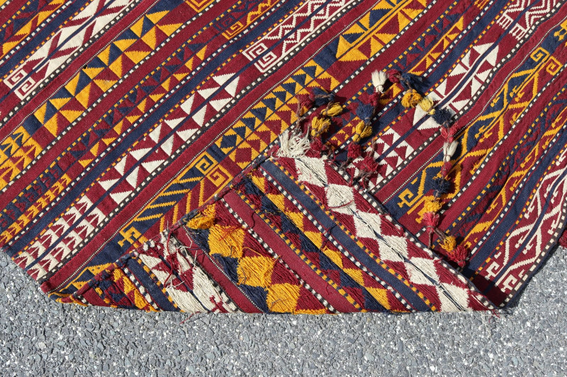 Afghan Flat Weave Wool Rug 4-6 x 9-1