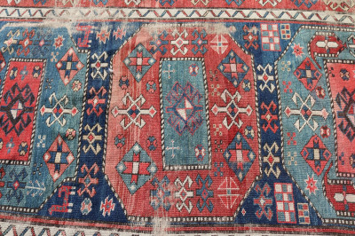 Antique Kazak Wool Rug 5 x 10-2