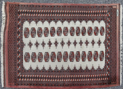 Image for Lot Brown Bokhara Rug 4-2 x 6-1