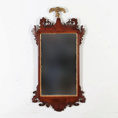 Image for Lot Chippendale Style Gilt Mahogany Scroll-Cut Mirror