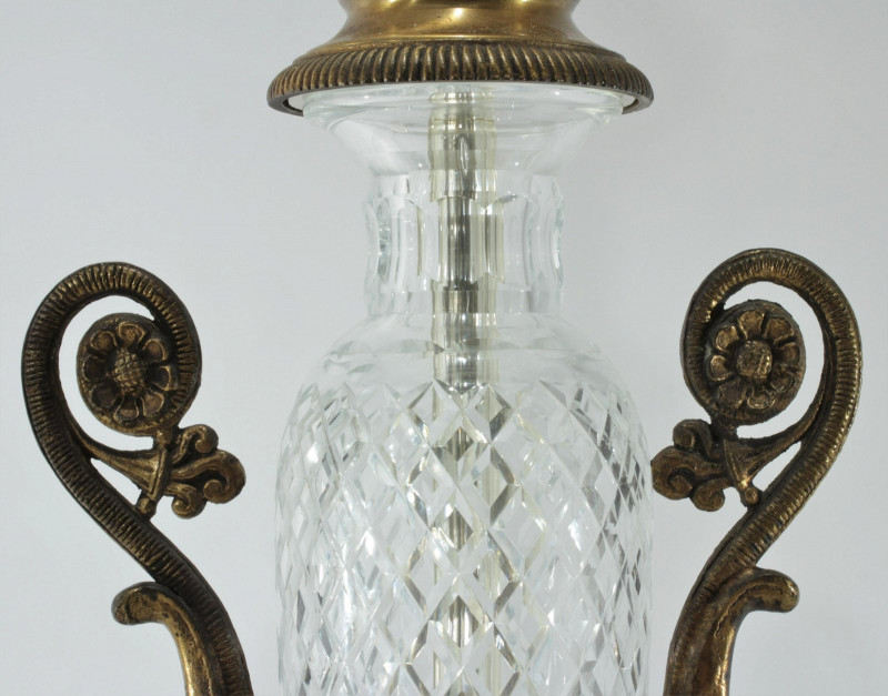 Pair of Baccarat Style Cut Glass Lamps