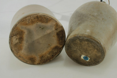2 Stoneware Jug Lamps; M.D. Breem Albany NY