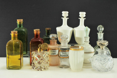 Image for Lot Large Group of European Glass Scent Bottles