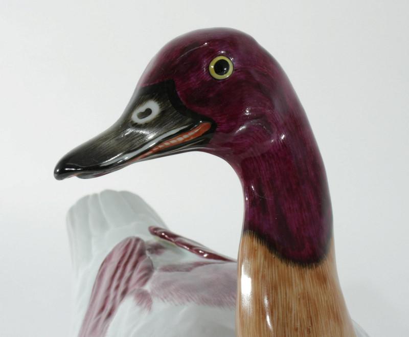 Dresden Porcelain Swan & Ceramic Duck