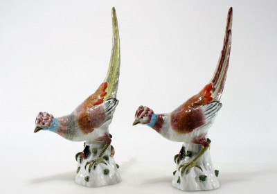 Image for Lot Pair Sevres Style Porcelain Pheasants