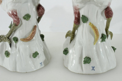 Pair Sevres Style Porcelain Pheasants