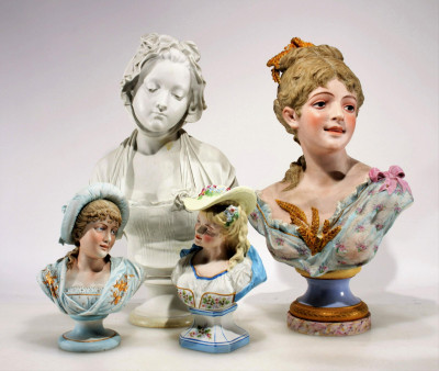 Image for Lot 4 Continental Porcelain Female Busts