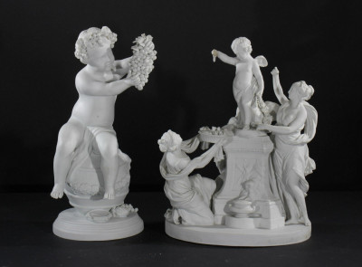 Image for Lot 2 Continental Bisque Figural Groups, Bacchus