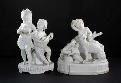 Image for Lot 2 Continental Bisque Porcelain Groups