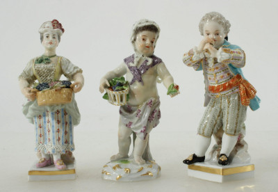 4 Meissen Porcelain Figurines