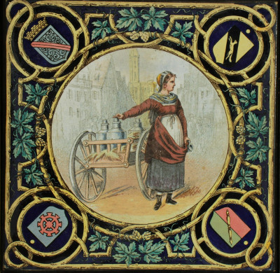 Four 19th - 20th C. European Painted Tiles