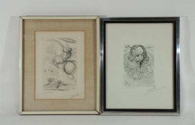 Image for Lot Two Salvador Dali Etchings: Quixote, Shakespeare