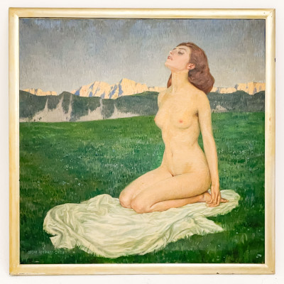 Oscar Hermann Lamb - Untitled (Nude in Landscape)