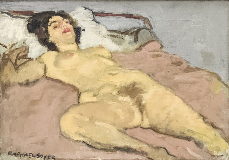 Raphael Soyer - Nude Reclining in Bed