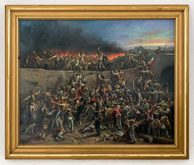 Lajos Markos - Study for Siege of the Alamo