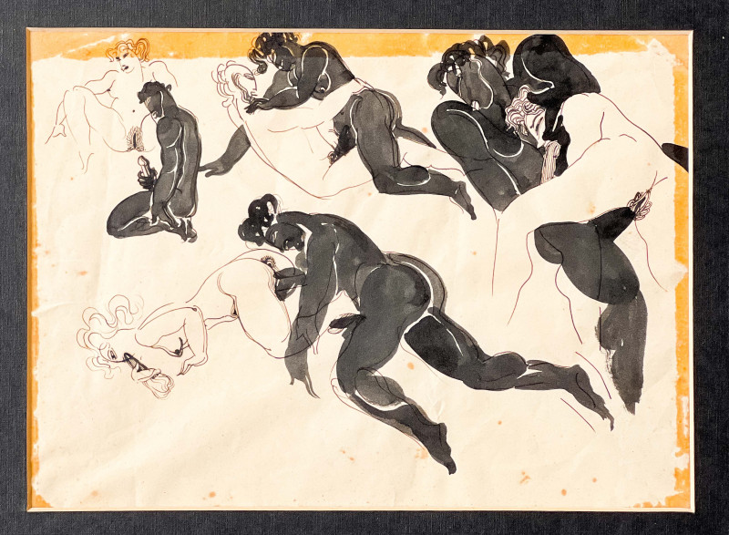 Jean Mayodon - 2 Erotic Drawings