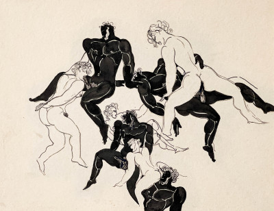 Jean Mayodon - 2 Erotic Drawings