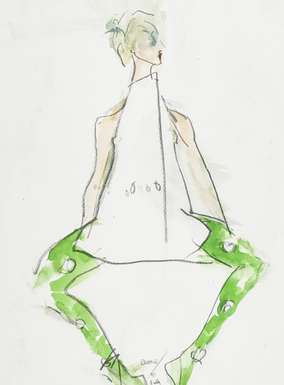 Joe Eula - Fashion Drawing for Geoffrey Beene
