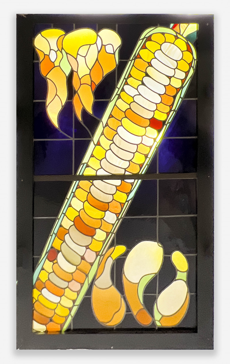Lowell Nesbitt - Stained Glass Panel with Carrots, Corn and Squash