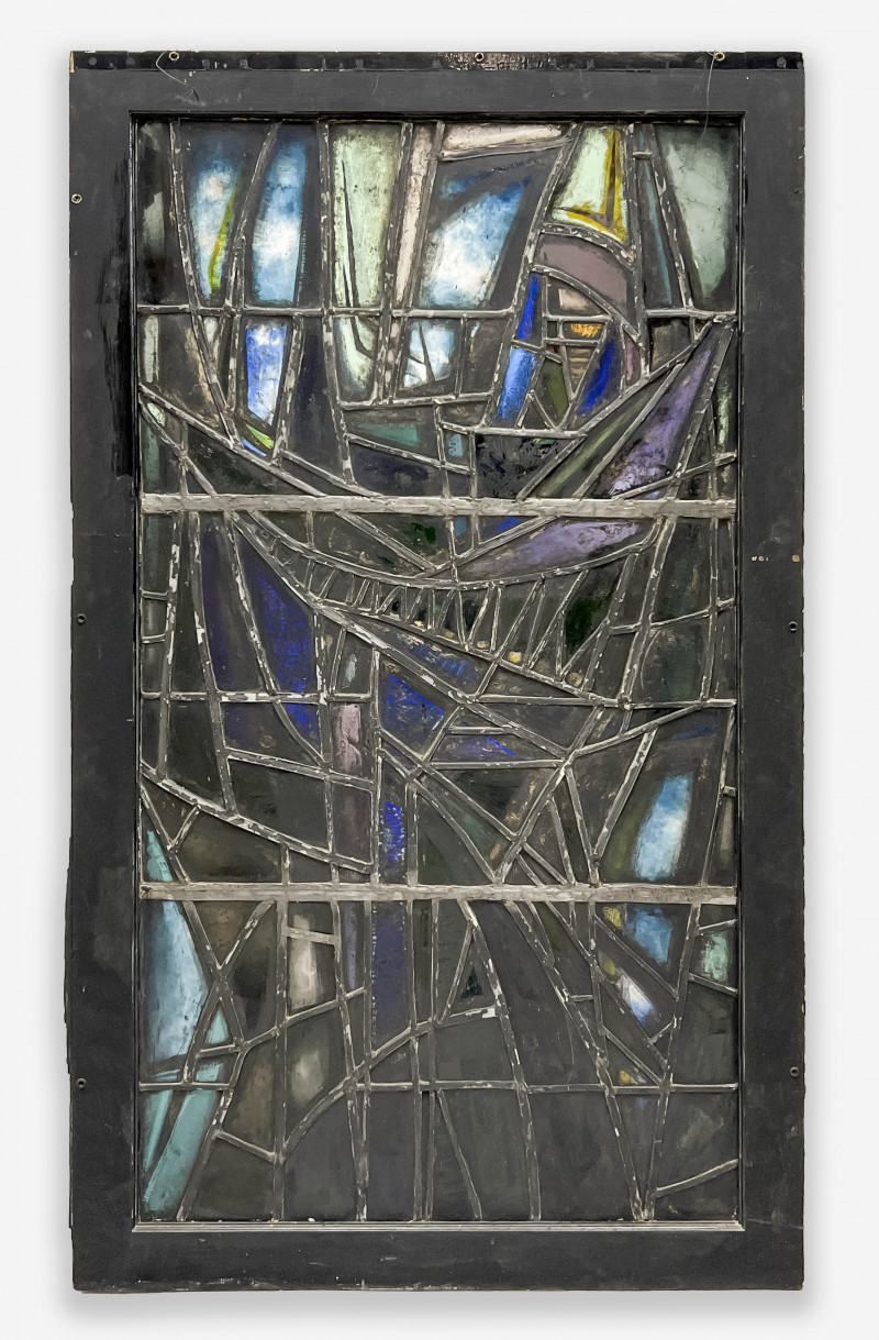 Lowell Nesbitt - Stained Glass Panel with Abstract Composition