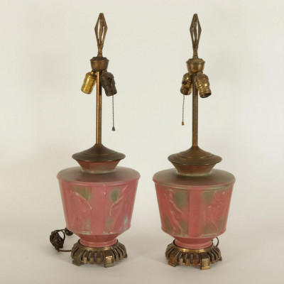 Pair of Muncie Pottery Lamps